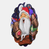 Santa en rendieren Funny Christmas Ornament Kaart (Rechts)