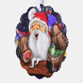 Santa en rendieren Funny Christmas Ornament Kaart (Links)