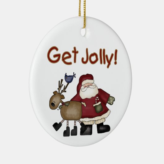 Santa en rendieren krijgen Jolly Ornament (Rechts)