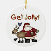 Santa en rendieren krijgen Jolly Ornament (Voorkant)