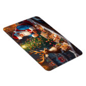 Santa en rendieren maken peperkoek huis magneet (Rechterzijde)