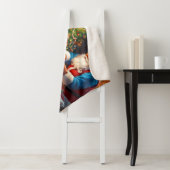 Santa en rendieren maken peperkoek huis sherpa deken (In situ)