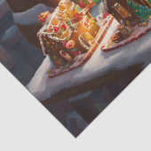 Santa en rendieren maken peperkoek huis tissuepapier (Detail)