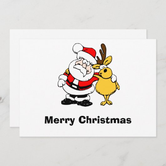 Santa en rendieren Mok Feestdagenkaart (Voorkant / Achterkant)