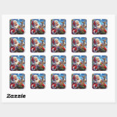 Santa en rendieren stickers (Vel)