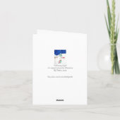 santa en rendiersneeuwscène op kerst feestdagen kaart (Achterkant)