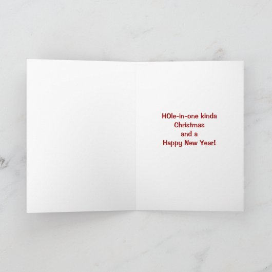 Santa en rendiervriend golfen. feestdagen kaart (Binnen)