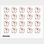 Santa en rode slee Classic ronde Sticker (Vel)
