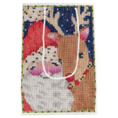 Santa en Rudolf Gift-tas Medium Cadeauzakje (Achterkant)