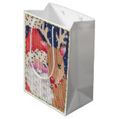 Santa en Rudolf Gift-tas Medium Cadeauzakje (Achterkant Gekanteld)
