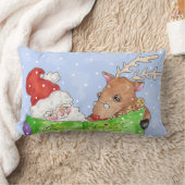 Santa en Rudolf met de lijst Kussen (Deken)