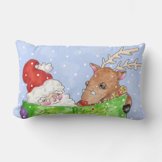Santa en Rudolf met de lijst Kussen (Voorkant)