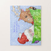 Santa en Rudolf met de lijst Legpuzzel (Verticaal)