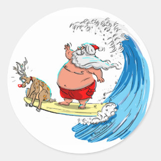 saNtA en RuDoLf Ronde Sticker