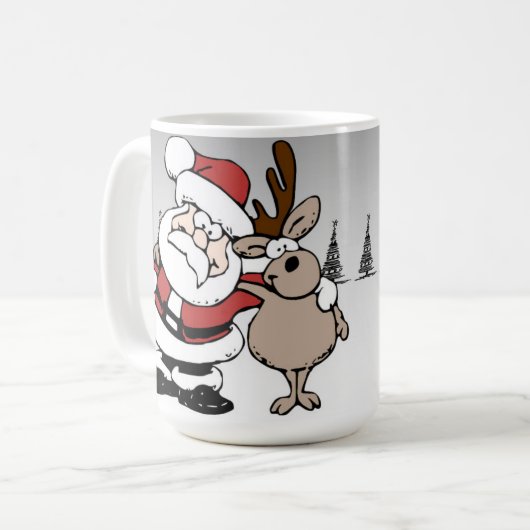 Santa en Rudolph de Red Nosed Reindeer Mok (Voorkant links)