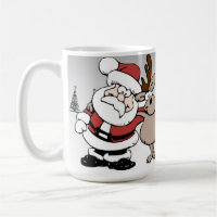 Santa en Rudolph de Red Nosed Reindeer Mok