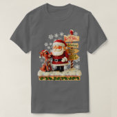 Santa en Rudolph Folk Art Style T-shirt (Design voorkant)