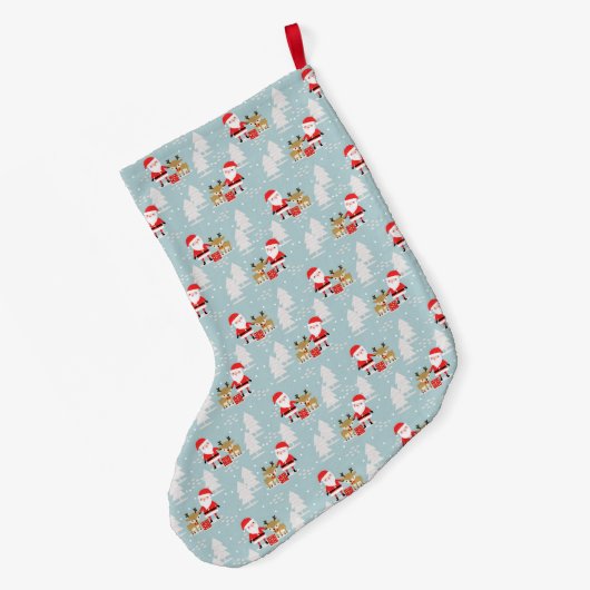 Santa en Rudolph Grote Kerstsok (Achterkant (Hangend))