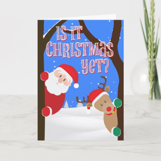 Santa en Rudolph is het nog Kerstmis? Feestdagen Kaart (Voorkant)
