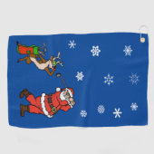 Santa en Rudolph Kerstmis Golf Handdoek (Horizontaal)