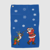 Santa en Rudolph Kerstmis Golf Handdoek (Voorkant)