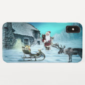 Santa en Rudolph met Sled Case-Mate iPhone Case (Achterkant (horizontaal))