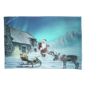 Santa en Rudolph met Sled Kussensloop (Voorkant)