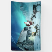 Santa en Rudolph met Sled Spandoek (Verticaal)