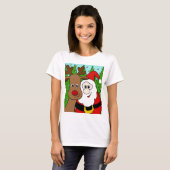 Santa en Rudolph selfie T-shirt (Voorkant volledig)