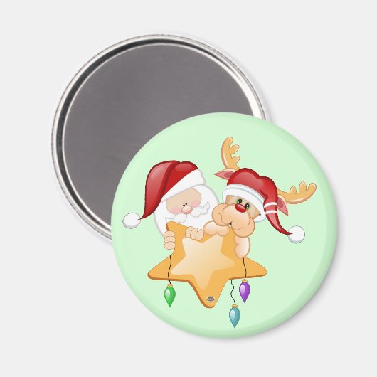 Santa en Rudy Star Magneet (Voorkant / Achterkant)