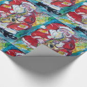 SANTA EN SAX, CHRISTMAS PARTIJ CADEAUPAPIER (Hoek)