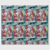 SANTA EN SAX, CHRISTMAS PARTIJ CADEAUPAPIER (Vlak)