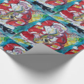 SANTA EN SAX, CHRISTMAS PARTIJ CADEAUPAPIER (Hoek)