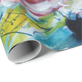 SANTA EN SAX, KERSTFEEST Night Blue Cadeaupapier (Rol Hoek)