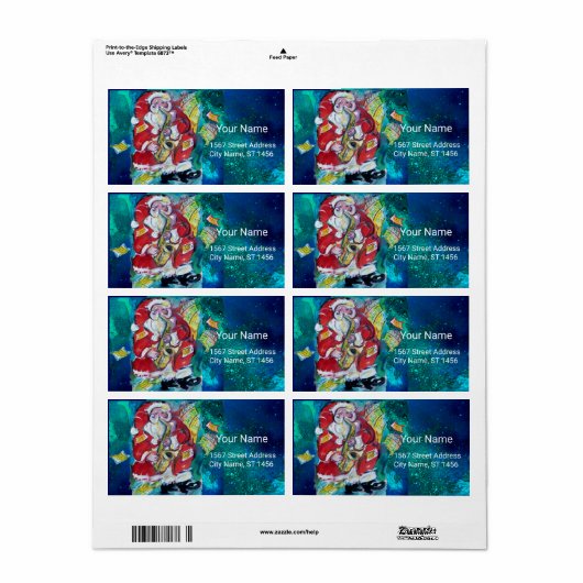 SANTA EN SAX, KERSTPARTY Blauw Etiket (Full Sheet)