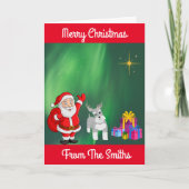 SANTA EN SCHNAUZER CUSTOM CHRISTMAS CARD KAART (Voorkant)