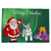 SANTA EN SCHNAUZER CUSTOM CHRISTMAS GIFT BAG GROOT CADEAUZAKJE (Achterkant)