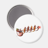 Santa en Seahorse Sleigh Magnet (Voorkant / Achterkant)