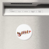 Santa en Seahorse Sleigh Magnet (Insitu (Vaatwasser))