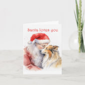 Santa en Sheltie Kaart (Voorkant)