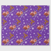 Santa- en Slaappapier. Glossy paars Cadeaupapier (Vlak)