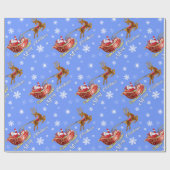 Santa- en Slaappapier. Matt blue Cadeaupapier (Vlak)