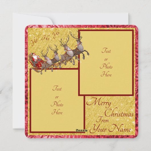  Santa- en Slaaprood- en Goudplatte Kaart (Achterkant)