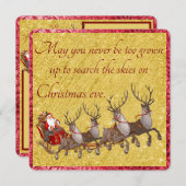 Santa- en Slaaprood- en Goudplatte Kaart (Voorkant / Achterkant)