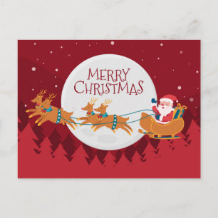 Santa en Sleigh Briefkaart