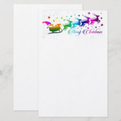 Santa en Sleigh Briefpapier (Voorkant / Achterkant)