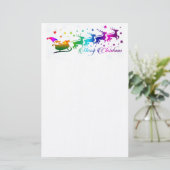 Santa en Sleigh Briefpapier (Staand voorkant)