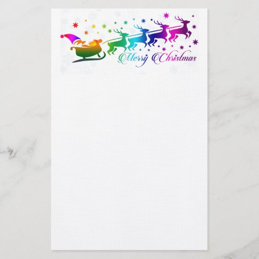 Santa en Sleigh Briefpapier (Voorkant)
