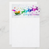 Santa en Sleigh Briefpapier (Voorkant / Achterkant)