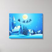 Santa en Sleigh Canvas Afdruk (Voorkant)